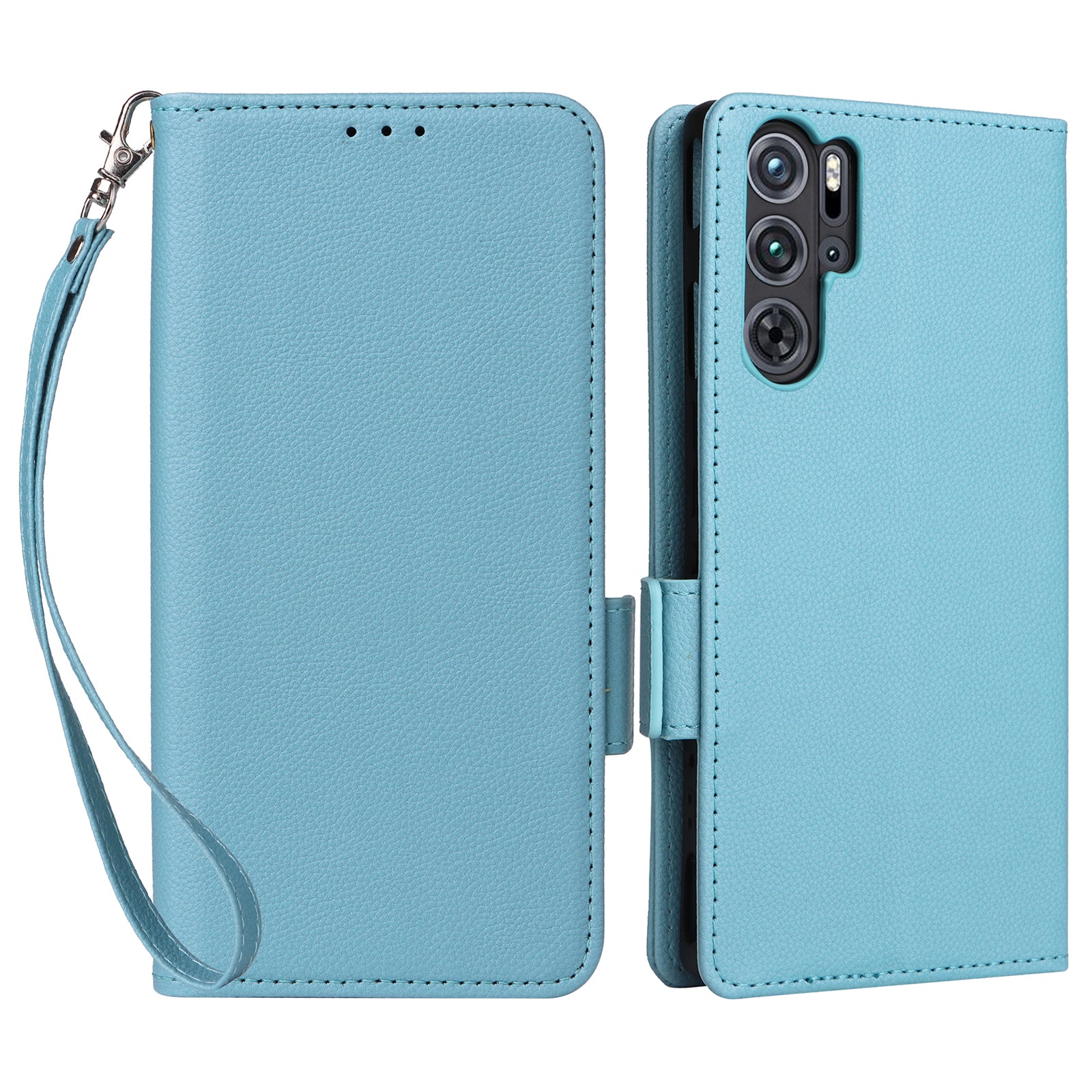 For ZTE nubia Red Magic 9 Pro 5G / 9 Pro+ 5G Phone Folio Case Litchi Texture Wallet Cover - Baby Blue For ZTE nubia Red Magic 9 Pro 5G / 9 Pro+ 5G Phone Folio Case Litchi Texture Wallet Cover - Baby Blue